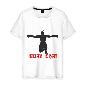 Мужская футболка хлопок с принтом Muay Thai (Муай Тай) (2) в Кировске, 100% хлопок | прямой крой, круглый вырез горловины, длина до линии бедер, слегка спущенное плечо. | емельяненко