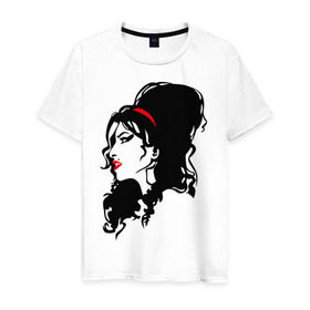 Мужская футболка хлопок с принтом Amy Winehouse в Кировске, 100% хлопок | прямой крой, круглый вырез горловины, длина до линии бедер, слегка спущенное плечо. | Тематика изображения на принте: живая музыка | импровизация | певица | певица эми уайнхаус.джаз | саксофон