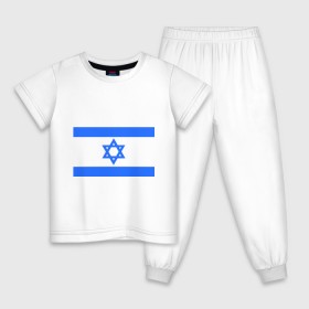 Детская пижама хлопок с принтом Флаг Израиля в Кировске, 100% хлопок |  брюки и футболка прямого кроя, без карманов, на брюках мягкая резинка на поясе и по низу штанин
 | Тематика изображения на принте: israel | израиль | флаг