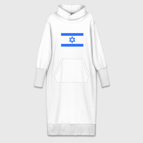 Платье удлиненное хлопок с принтом Флаг Израиля в Кировске,  |  | Тематика изображения на принте: israel | израиль | флаг