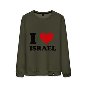 Мужской свитшот хлопок с принтом I love Israel в Кировске, 100% хлопок |  | i love | i love israel | israel | израиль | я люблю израиль