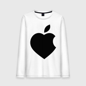 Мужской лонгслив хлопок с принтом Сердце- яблоко в Кировске, 100% хлопок |  | apple | mac | steve jobs | мак | стив джоббс | стив джобс | стив джопс | стивен джобс | эпл