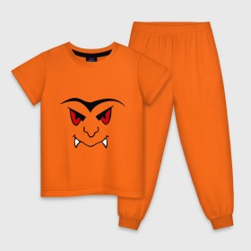 Детская пижама хлопок с принтом Лицо дракулы в Кировске, 100% хлопок |  брюки и футболка прямого кроя, без карманов, на брюках мягкая резинка на поясе и по низу штанин
 | 