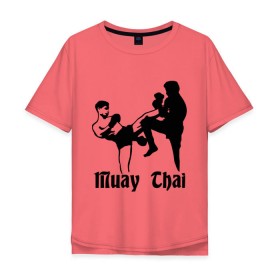 Мужская футболка хлопок Oversize с принтом Muay Thai (2) в Кировске, 100% хлопок | свободный крой, круглый ворот, “спинка” длиннее передней части | муай тай