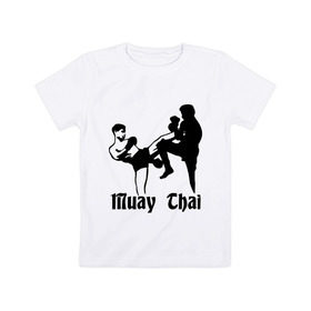Детская футболка хлопок с принтом Muay Thai (2) в Кировске, 100% хлопок | круглый вырез горловины, полуприлегающий силуэт, длина до линии бедер | муай тай