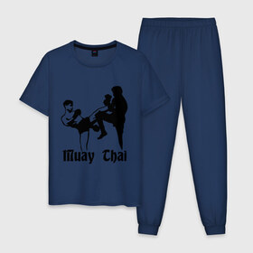 Мужская пижама хлопок с принтом Muay Thai (2) в Кировске, 100% хлопок | брюки и футболка прямого кроя, без карманов, на брюках мягкая резинка на поясе и по низу штанин
 | муай тай