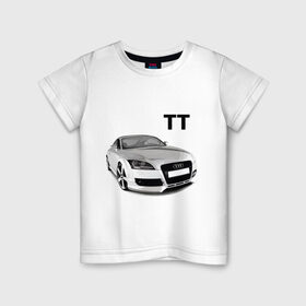 Детская футболка хлопок с принтом TT (2) в Кировске, 100% хлопок | круглый вырез горловины, полуприлегающий силуэт, длина до линии бедер | audi | audi tt | авто | автобренды | автомобиль | ауди | ауди тт | аудюха | машинки | машины | мерседес | тачки | тт