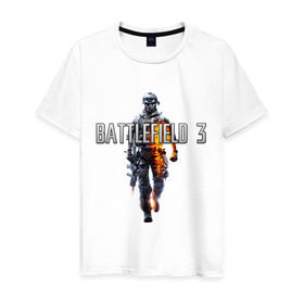 Мужская футболка хлопок с принтом Battlefield 3 в Кировске, 100% хлопок | прямой крой, круглый вырез горловины, длина до линии бедер, слегка спущенное плечо. | Тематика изображения на принте: battlefield | компьютерные игры