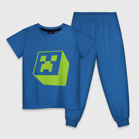 Детская пижама хлопок с принтом Minecraft creeper green в Кировске, 100% хлопок |  брюки и футболка прямого кроя, без карманов, на брюках мягкая резинка на поясе и по низу штанин
 | крипер