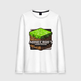 Мужской лонгслив хлопок с принтом Minecraft logo в Кировске, 100% хлопок |  | creeper | mine craft | minecraft | майнкрафт | шахта