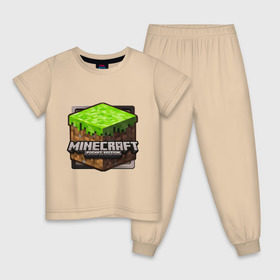 Детская пижама хлопок с принтом Minecraft logo в Кировске, 100% хлопок |  брюки и футболка прямого кроя, без карманов, на брюках мягкая резинка на поясе и по низу штанин
 | creeper | mine craft | minecraft | майнкрафт | шахта