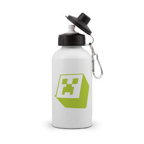 Бутылка спортивная с принтом Minecraft creeper green (5) в Кировске, металл | емкость — 500 мл, в комплекте две пластиковые крышки и карабин для крепления | Тематика изображения на принте: крипер