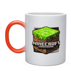 Кружка хамелеон с принтом Minecraft logo (5) в Кировске, керамика | меняет цвет при нагревании, емкость 330 мл | крипер
