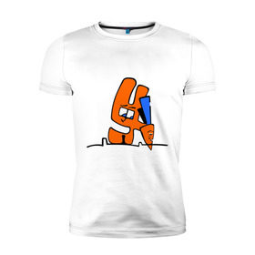 Мужская футболка премиум с принтом Зайка и морковка в Кировске, 92% хлопок, 8% лайкра | приталенный силуэт, круглый вырез ворота, длина до линии бедра, короткий рукав | животные | зайка | заяц | заяц с морковкой | морковка
