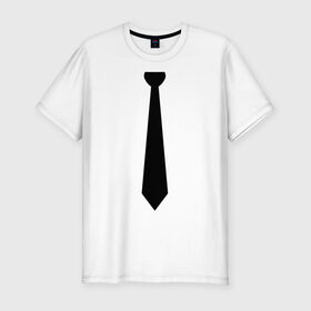Мужская футболка премиум с принтом Галстук в Кировске, 92% хлопок, 8% лайкра | приталенный силуэт, круглый вырез ворота, длина до линии бедра, короткий рукав | галстук | костюм