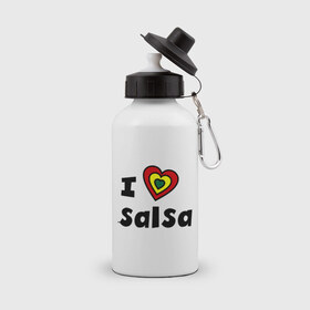 Бутылка спортивная с принтом Я люблю сальсу в Кировске, металл | емкость — 500 мл, в комплекте две пластиковые крышки и карабин для крепления | bachata | i love | i love salsa | lambada | latina | salsa | бачата | ламбада | латина | латиноамериканская музыка | латиноамериканские танцы | сальса | танго | танец | танцы | ча ча ча | я люблю | я люблю сальсу