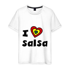 Мужская футболка хлопок с принтом Я люблю сальсу в Кировске, 100% хлопок | прямой крой, круглый вырез горловины, длина до линии бедер, слегка спущенное плечо. | Тематика изображения на принте: bachata | i love | i love salsa | lambada | latina | salsa | бачата | ламбада | латина | латиноамериканская музыка | латиноамериканские танцы | сальса | танго | танец | танцы | ча ча ча | я люблю | я люблю сальсу