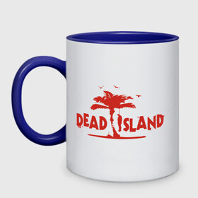 Кружка двухцветная с принтом Dead Island (Мёртвый остров) в Кировске, керамика | объем — 330 мл, диаметр — 80 мм. Цветная ручка и кайма сверху, в некоторых цветах — вся внутренняя часть | 