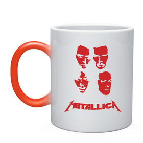 Кружка хамелеон с принтом Metallica kvartet (5) в Кировске, керамика | меняет цвет при нагревании, емкость 330 мл | металлика