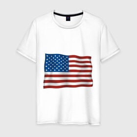 Мужская футболка хлопок с принтом Америка флаг в Кировске, 100% хлопок | прямой крой, круглый вырез горловины, длина до линии бедер, слегка спущенное плечо. | Тематика изображения на принте: america | ny | usa | америка | американский флаг | вашингтон | нью йорк | политические | сша | флаг | флаг америки | флаг сша | флаги | штаты