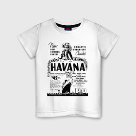 Детская футболка хлопок с принтом Куба афиша в Кировске, 100% хлопок | круглый вырез горловины, полуприлегающий силуэт, длина до линии бедер | Тематика изображения на принте: cuba | havana | афиша | гавана | кастро | куба | кубинский | фидель | фидель кастро