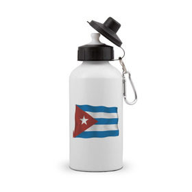 Бутылка спортивная с принтом Куба флаг (5) в Кировске, металл | емкость — 500 мл, в комплекте две пластиковые крышки и карабин для крепления | Тематика изображения на принте: че гевара