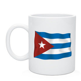Кружка с принтом Куба флаг (5) в Кировске, керамика | объем — 330 мл, диаметр — 80 мм. Принт наносится на бока кружки, можно сделать два разных изображения | Тематика изображения на принте: че гевара