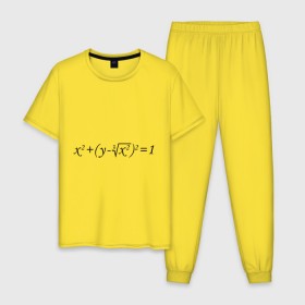 Мужская пижама хлопок с принтом Формула любви математическая в Кировске, 100% хлопок | брюки и футболка прямого кроя, без карманов, на брюках мягкая резинка на поясе и по низу штанин
 | для студентов | математика | математическая формула | студенты | формула | форула любви