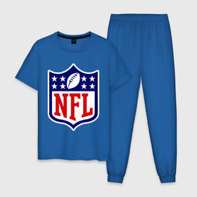 Мужская пижама хлопок с принтом NFL в Кировске, 100% хлопок | брюки и футболка прямого кроя, без карманов, на брюках мягкая резинка на поясе и по низу штанин
 | американский футбол | регби