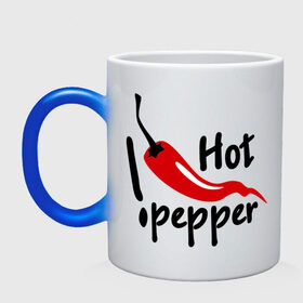 Кружка хамелеон с принтом горячий pepper в Кировске, керамика | меняет цвет при нагревании, емкость 330 мл | hot | pepper | горячий | жгучий | ковбой | ловелас | мачо | парень | перец | перчик | страстный | страсть