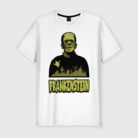Мужская футболка премиум с принтом Франкенштейн (1) в Кировске, 92% хлопок, 8% лайкра | приталенный силуэт, круглый вырез ворота, длина до линии бедра, короткий рукав | frankenstein | монстр | франкенштейн | чудище | чудовище