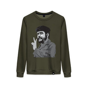 Женский свитшот хлопок с принтом Peace Che Guevara в Кировске, 100% хлопок | прямой крой, круглый вырез, на манжетах и по низу широкая трикотажная резинка  | че гевара