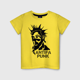 Детская футболка хлопок с принтом Antifa punk в Кировске, 100% хлопок | круглый вырез горловины, полуприлегающий силуэт, длина до линии бедер | антифа | антифа панк | антифашизм | антифашистское движение | одесса | против фашизма | фашизм