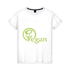 Женская футболка хлопок с принтом Вегетарианство в Кировске, 100% хлопок | прямой крой, круглый вырез горловины, длина до линии бедер, слегка спущенное плечо | веган | вегетарианец | вегетарианство | я вегетарианец