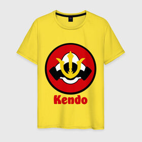 Мужская футболка хлопок с принтом Кендо эмблема в Кировске, 100% хлопок | прямой крой, круглый вырез горловины, длина до линии бедер, слегка спущенное плечо. | Тематика изображения на принте: kendo | russia | борьба | восточные | единоборства | самурайский | спорт | фехтование