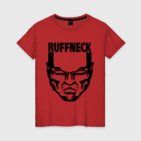 Женская футболка хлопок с принтом Ruffneck в Кировске, 100% хлопок | прямой крой, круглый вырез горловины, длина до линии бедер, слегка спущенное плечо | dj | ruffneck | диджей | лицо | музыка | обложка
