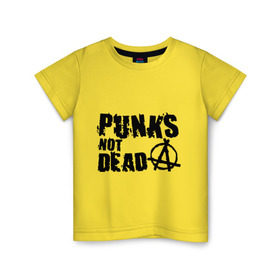 Детская футболка хлопок с принтом Punks not dead (2) в Кировске, 100% хлопок | круглый вырез горловины, полуприлегающий силуэт, длина до линии бедер | punks | анархия | панк | панк не умрет | стиль панк