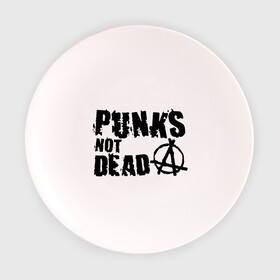 Тарелка с принтом Punks not dead (2) в Кировске, фарфор | диаметр - 210 мм
диаметр для нанесения принта - 120 мм | punks | анархия | панк | панк не умрет | стиль панк