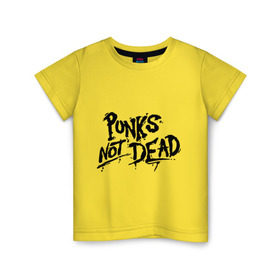 Детская футболка хлопок с принтом Punks not dead в Кировске, 100% хлопок | круглый вырез горловины, полуприлегающий силуэт, длина до линии бедер | Тематика изображения на принте: punks | панк | панк не умрет | стиль панк