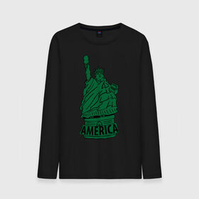 Мужской лонгслив хлопок с принтом Америка (America) Толстая статуя свободы в Кировске, 100% хлопок |  | new york | жирная | лишний вес | нью йорк | толстуха