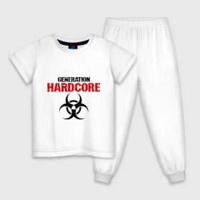 Детская пижама хлопок с принтом Generation Hardcore в Кировске, 100% хлопок |  брюки и футболка прямого кроя, без карманов, на брюках мягкая резинка на поясе и по низу штанин
 | 