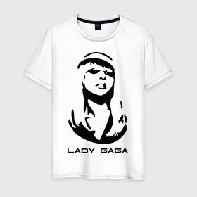 Мужская футболка хлопок с принтом Gaga в Кировске, 100% хлопок | прямой крой, круглый вырез горловины, длина до линии бедер, слегка спущенное плечо. | lady gaga | гага | леди gaga | леди гага | лицо леди gaga | лицо леди гага | образ леди гага