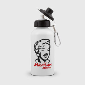 Бутылка спортивная с принтом Marilyn Monroe (Мэрилин Монро) в Кировске, металл | емкость — 500 мл, в комплекте две пластиковые крышки и карабин для крепления | 