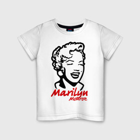 Детская футболка хлопок с принтом Marilyn Monroe (Мэрилин Монро) в Кировске, 100% хлопок | круглый вырез горловины, полуприлегающий силуэт, длина до линии бедер | Тематика изображения на принте: 