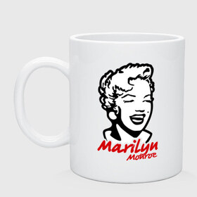 Кружка с принтом Marilyn Monroe (Мэрилин Монро) в Кировске, керамика | объем — 330 мл, диаметр — 80 мм. Принт наносится на бока кружки, можно сделать два разных изображения | 