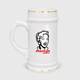 Кружка пивная с принтом Marilyn Monroe (Мэрилин Монро) в Кировске,  керамика (Материал выдерживает высокую температуру, стоит избегать резкого перепада температур) |  объем 630 мл | 