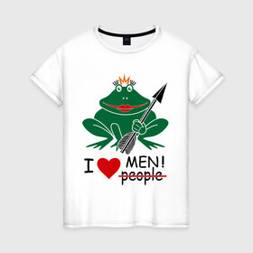 Женская футболка хлопок с принтом Царевна-лягушка в Кировске, 100% хлопок | прямой крой, круглый вырез горловины, длина до линии бедер, слегка спущенное плечо | 