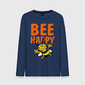 Мужской лонгслив хлопок с принтом BeeHappy в Кировске, 100% хлопок |  | Тематика изображения на принте: веселая | насекомое | настроение | позитив | пчела | пчелка | счастливый | счастье | эмоции