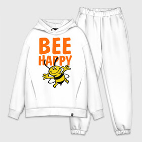 Мужской костюм хлопок OVERSIZE с принтом BeeHappy в Кировске,  |  | Тематика изображения на принте: веселая | насекомое | настроение | позитив | пчела | пчелка | счастливый | счастье | эмоции