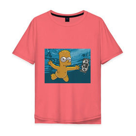Мужская футболка хлопок Oversize с принтом Nevermind (Simpsons) в Кировске, 100% хлопок | свободный крой, круглый ворот, “спинка” длиннее передней части | nevermind | nevermind simpsons | nirvana | nirvana nevermind | rock | simpsons | нирвана | нирвана nevermind | нирвана симпсонс | ребенок | рок | символика nirvana | символика нирвана | симпсонс